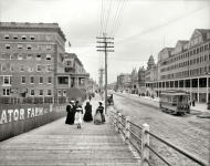 Virginia Avenue strollers (and rollers) in Atlantic City New Jersey circa